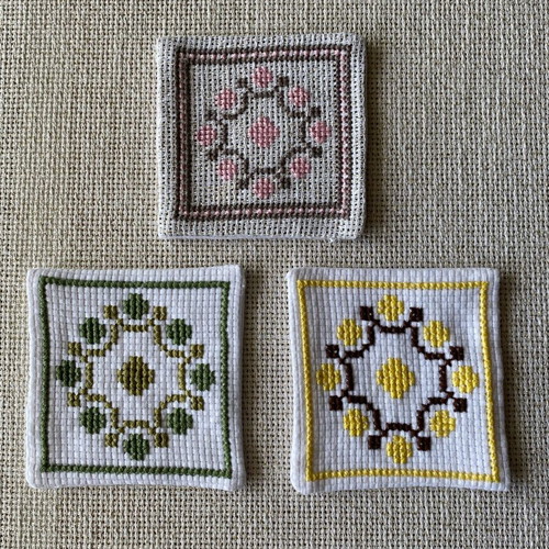 Handmade Coasters Cretan Cross-Stitch like new