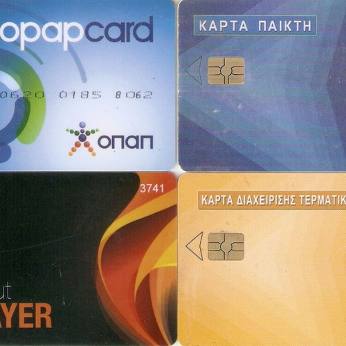 OPAP cards used, set of 4