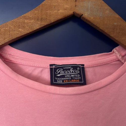 Pink unisex short-sleeve Paco & Co like new, size XXL