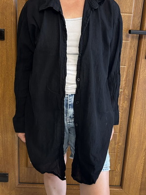 H&M long black shirt