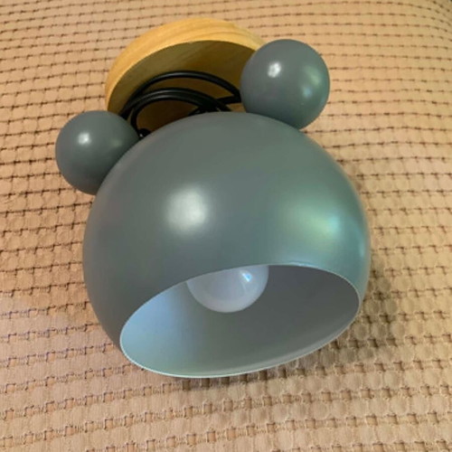 Mickey Mouse wall light Scandinavian style, like new, wood and metal
