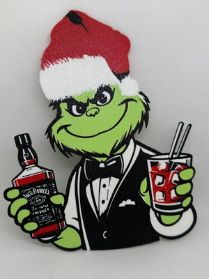 Grinch ornament with whiskey new for Christmas