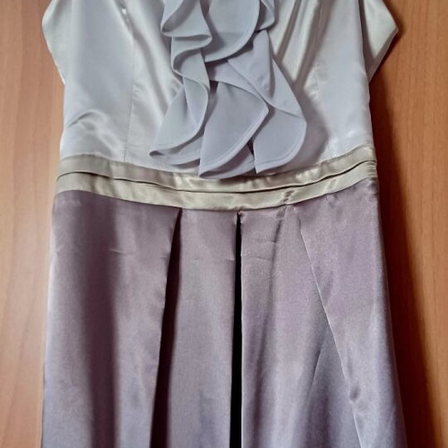 Catwalk Raxevsky Satin Mini Dress new, gray and beige, size XL