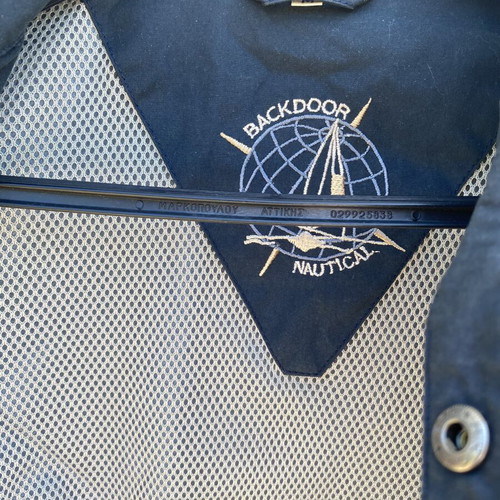 Back Door Nautical Windbreaker Blue, like new, size M