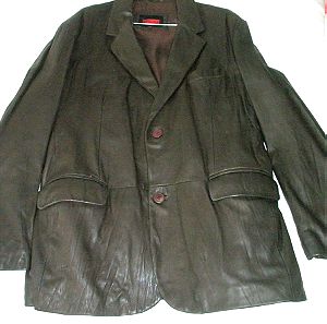 Berto Lucci Mens Leather Coat Brown XXL