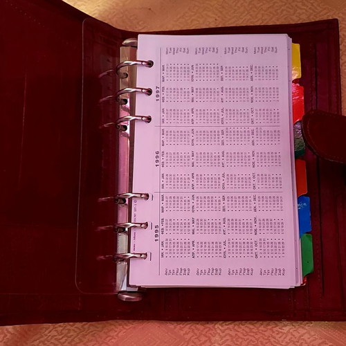 Leather agenda used with card slots and small wallet