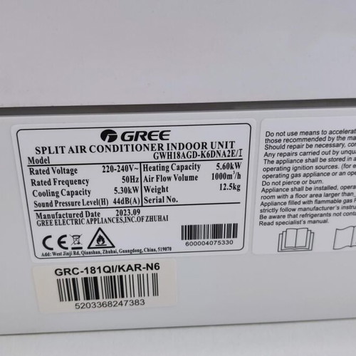 GREE split/multi inverter air conditioners, 2 indoor + 1 outdoor units