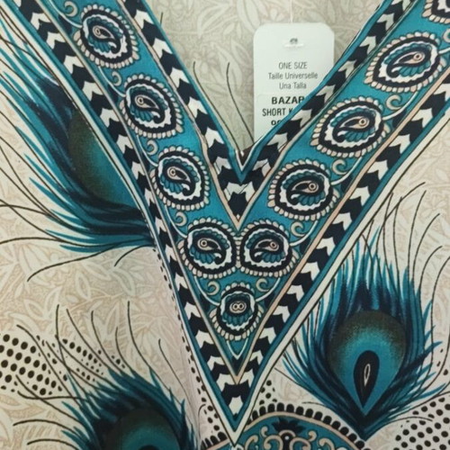 Rima Beachwear short caftan 150cm, blue turquoise
