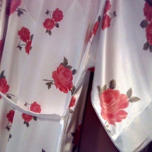 Satin maxi set white nightgown with straps and floral robe new, size S
