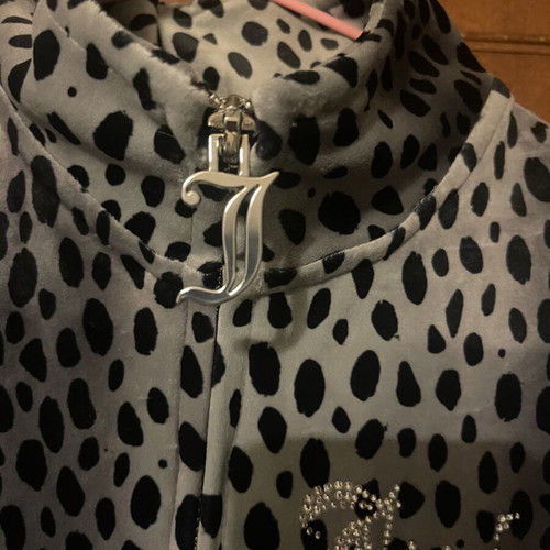 Juicy Couture Grey Leopard Velvet Set New XS Size