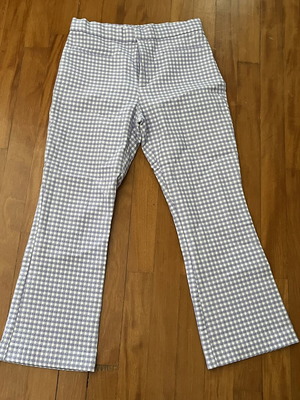 Zara cropped trousers size L like new, white and purple