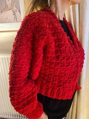 Handmade cardigan red new with soft knit