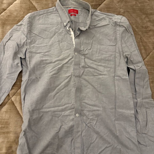 Zara shirt used slim fit, gray, size S