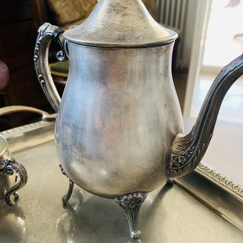 Vintage Leonard Silver Serving Set used with Crystal Decanter and Tray