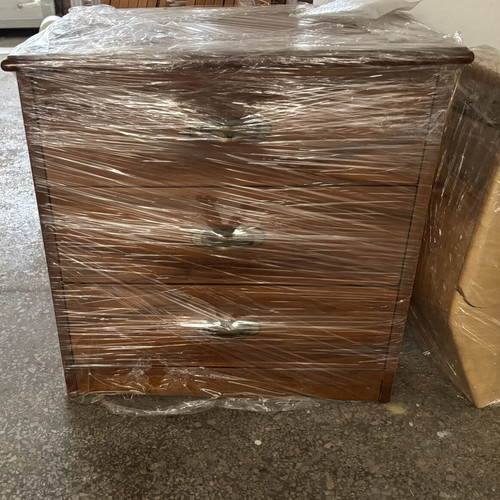 Handmade bedroom nightstand with three drawers