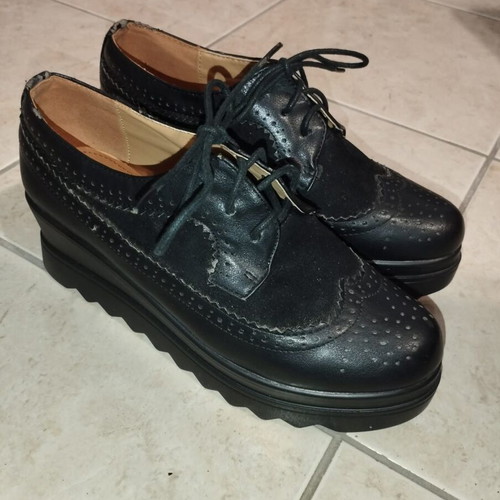 Dexim μαύρα παπούτσια Oxford νούμερο 39 με chunky σόλα