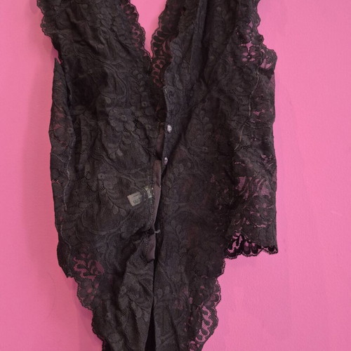 Lace bodysuit black used lingerie