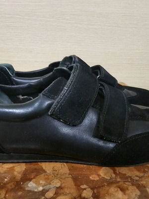 Bally Black Leather Casual Shoes with Velcro like new