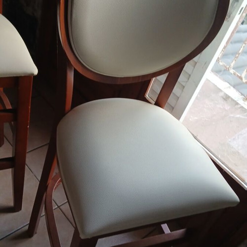 High walnut bar stool