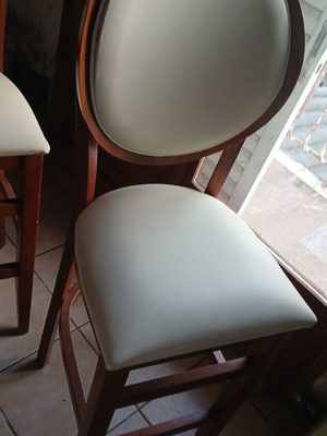 High walnut bar stool