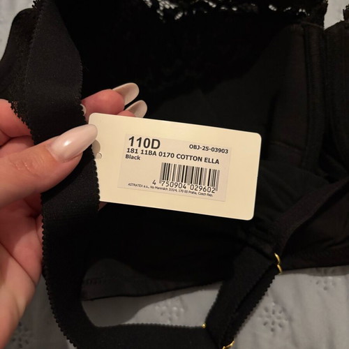 Bra with band and lace 110 d new black