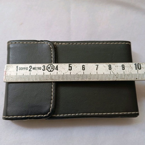 Card holder used, elegant black leather for business cards