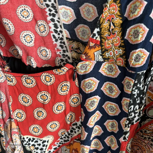 Bershka boho jumpsuit with side zipper, colorful