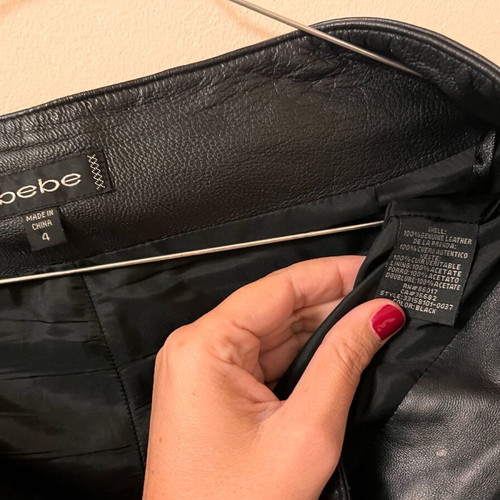 Bebe leather pants like new, black, size Small