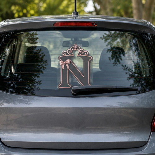 N Princess New Driver Sign for Car Windshield ASA Carbon Fiber