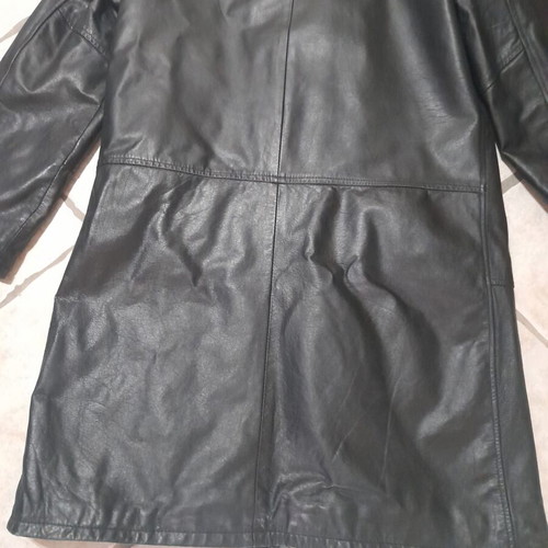 Leather men's trench coat Pelle su Pelle by I Matti XL like new, black