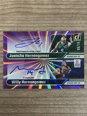 2025-26 Panini Select Euroleague Basketball Juancho Willy Hernangomez Purple Laser Dual Auto /15