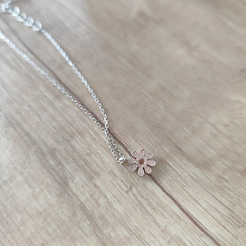 Silver 925 anklet with daisy charm