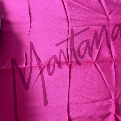 Montana silk scarf new, fuchsia with red