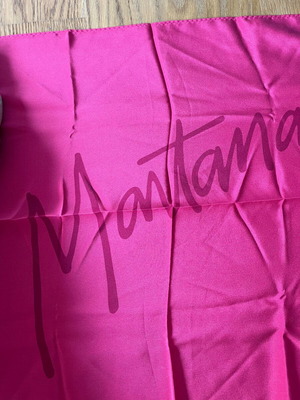 Montana silk scarf new, fuchsia with red