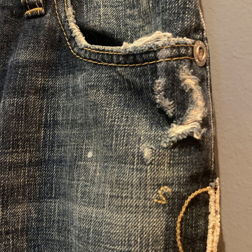 Dsquared2 Cropped Jeans like new, vintage with leather biker patch