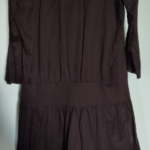 Brown gauze dress size M like new with 3/4 sleeves and sequins