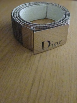 Dior vintage ζώνη μέγεθος 90 σαν καινούργιο, μπεζ και καφέ ύφασμα