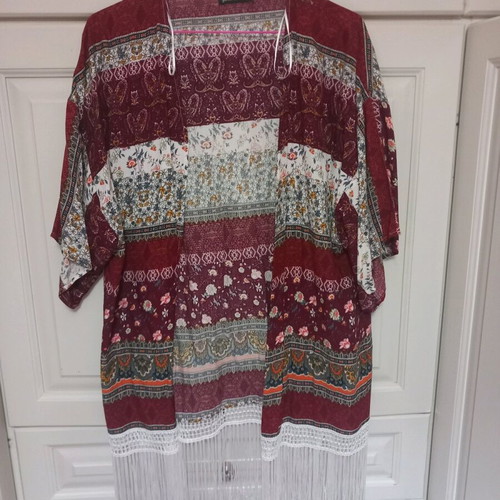 Kimono with fringes like new Stradivarius size M