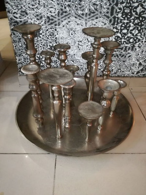 Handmade copper candlestick with nickel coating new