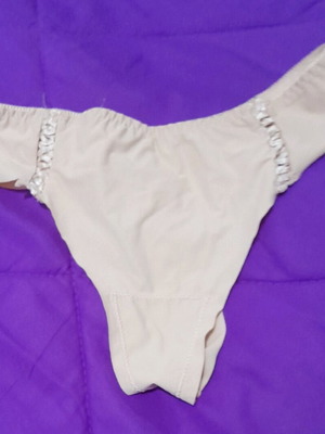 Beige string underwear size M new