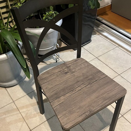 Iron chair, height 85 cm, width 40 cm