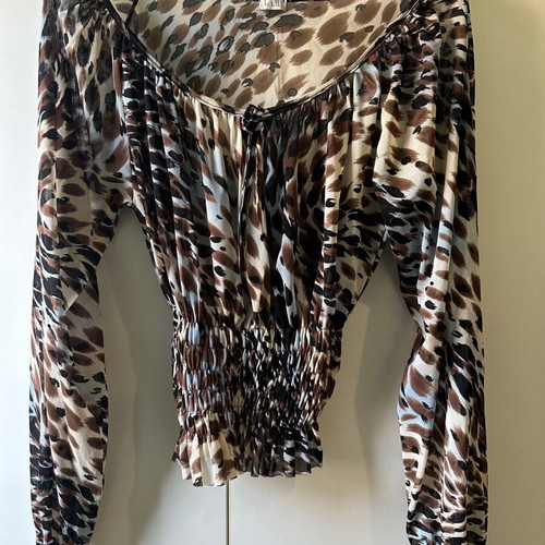 Leopard Print Mesh Top CAM like new, vintage style