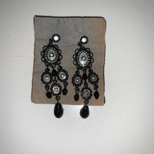 Vintage jewelry set with chandelier earrings and statement ring