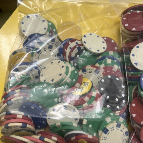 Old casino chips for roulette and cards