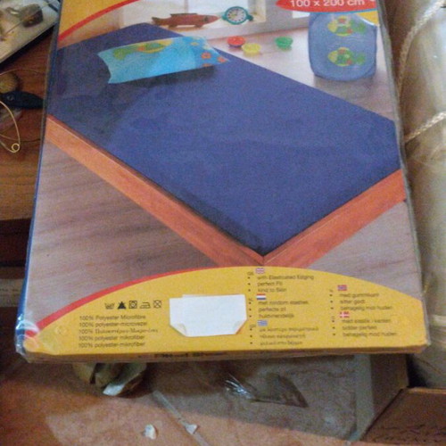 Envie fitted sheet blue 100x200 cm new, polyester microfiber