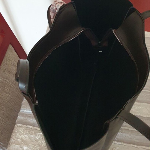 Black shoulder bag like new with soft leather and fabric scarf