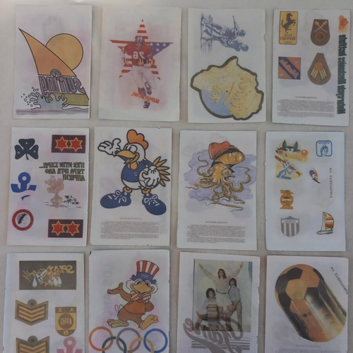 Sidertypa magazine scraps used, lot of 34 double and 40 single pages from 1980s