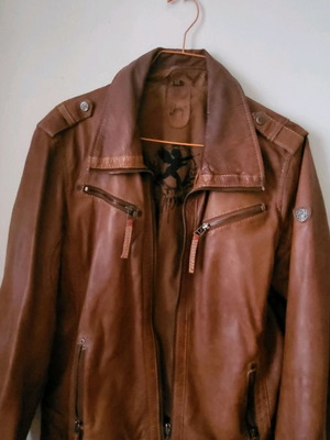 Γυναικείο δερμάτινο τζάκετ XL μεταχειρισμένο, καφέ