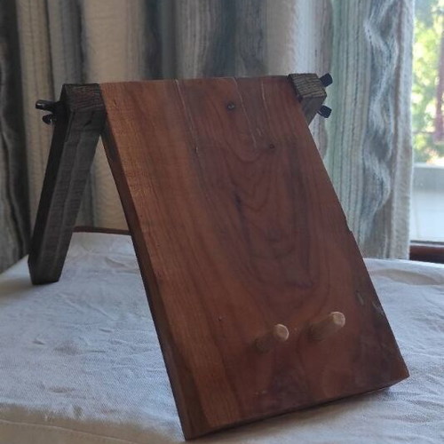 Phone stand handmade, natural wood, adjustable tilt