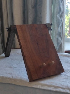Phone stand handmade, natural wood, adjustable tilt